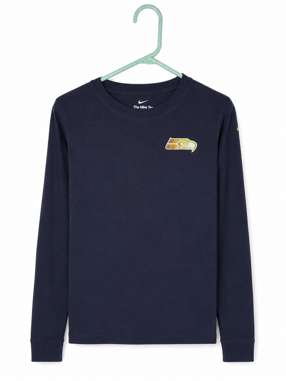 Nike Youth Long-Sleeve Seahawks Tee - Navy with Gold Logo